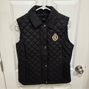 Polo by Ralph Lauren Black Quilted Vest with Crest